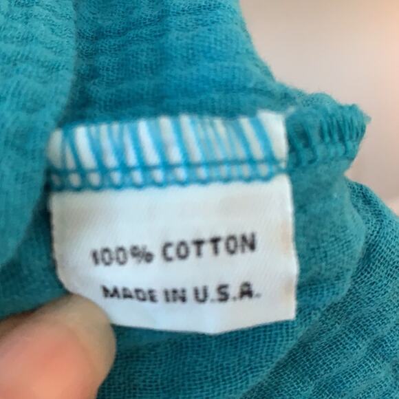 Bryn Walker Turquoise Cotton Waffle Oversized Top Sz M - Picture 5 of 6